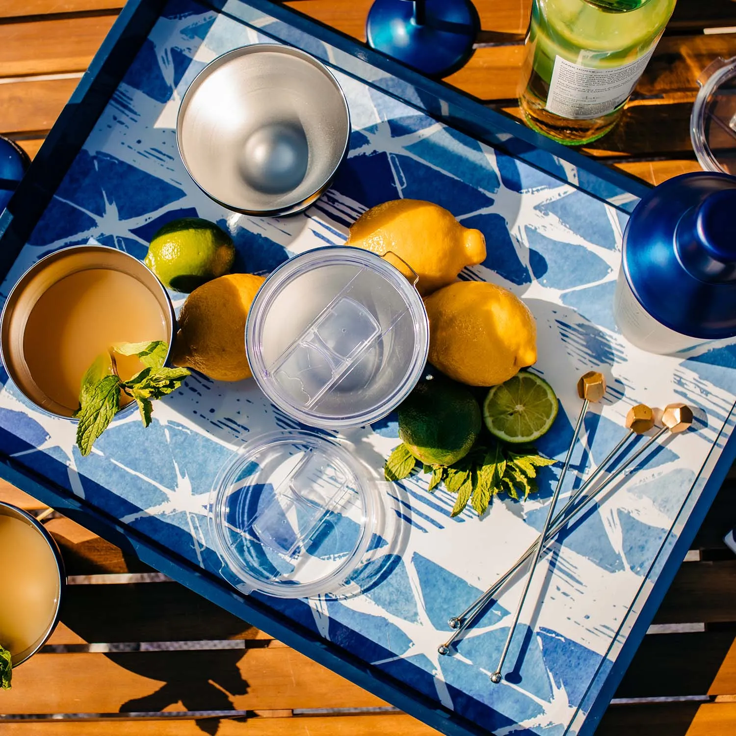 11 Oz Insulated Navy Cocktail Tumblers, Set Of 4