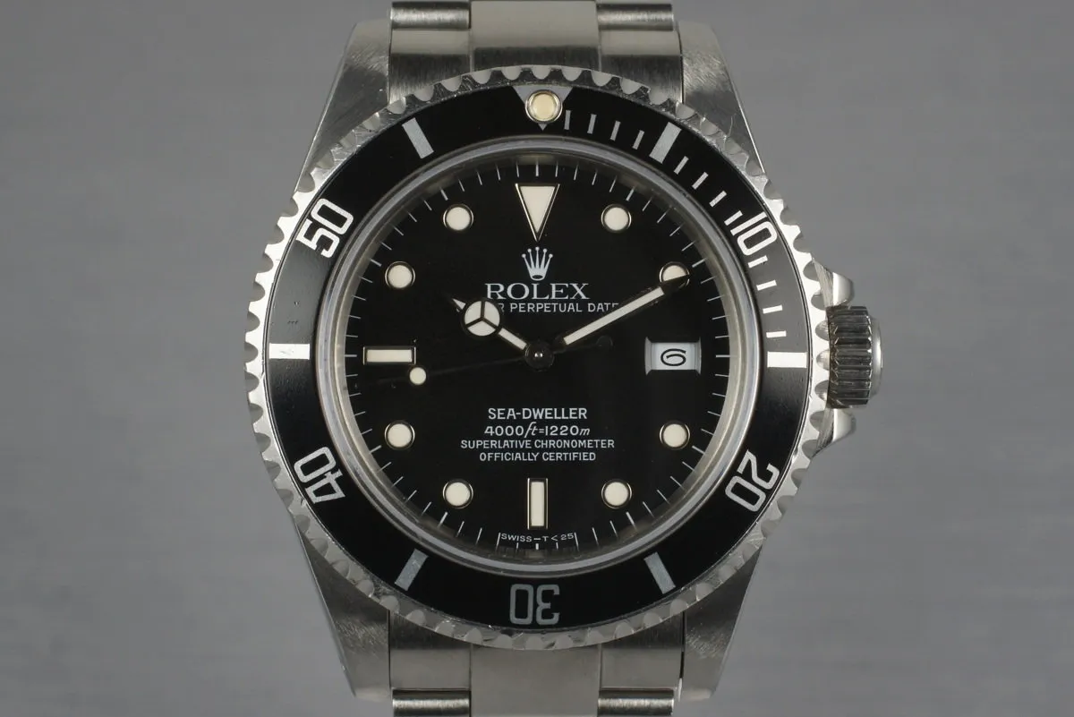 1989 Rolex Sea Dweller 16600 with Box and Papers