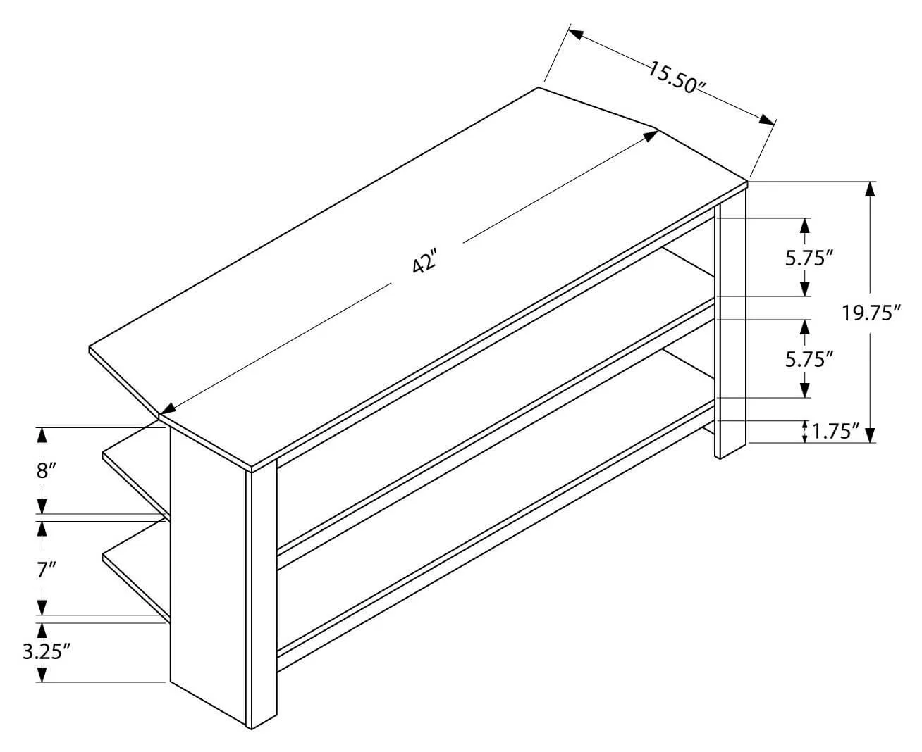 42"L White Corner Tv Stand