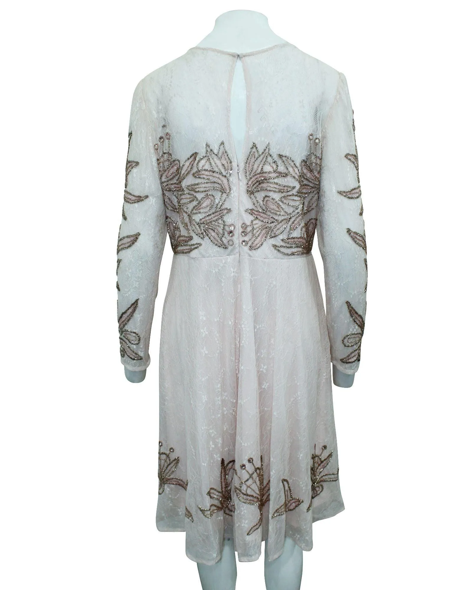 Aidan Mattox Floral Embroidered Mesh Dress