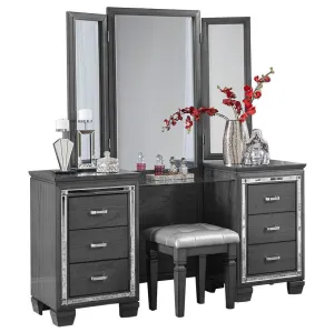 Allura Vanity Dresser with Mirror in Gray 1916GY-15*