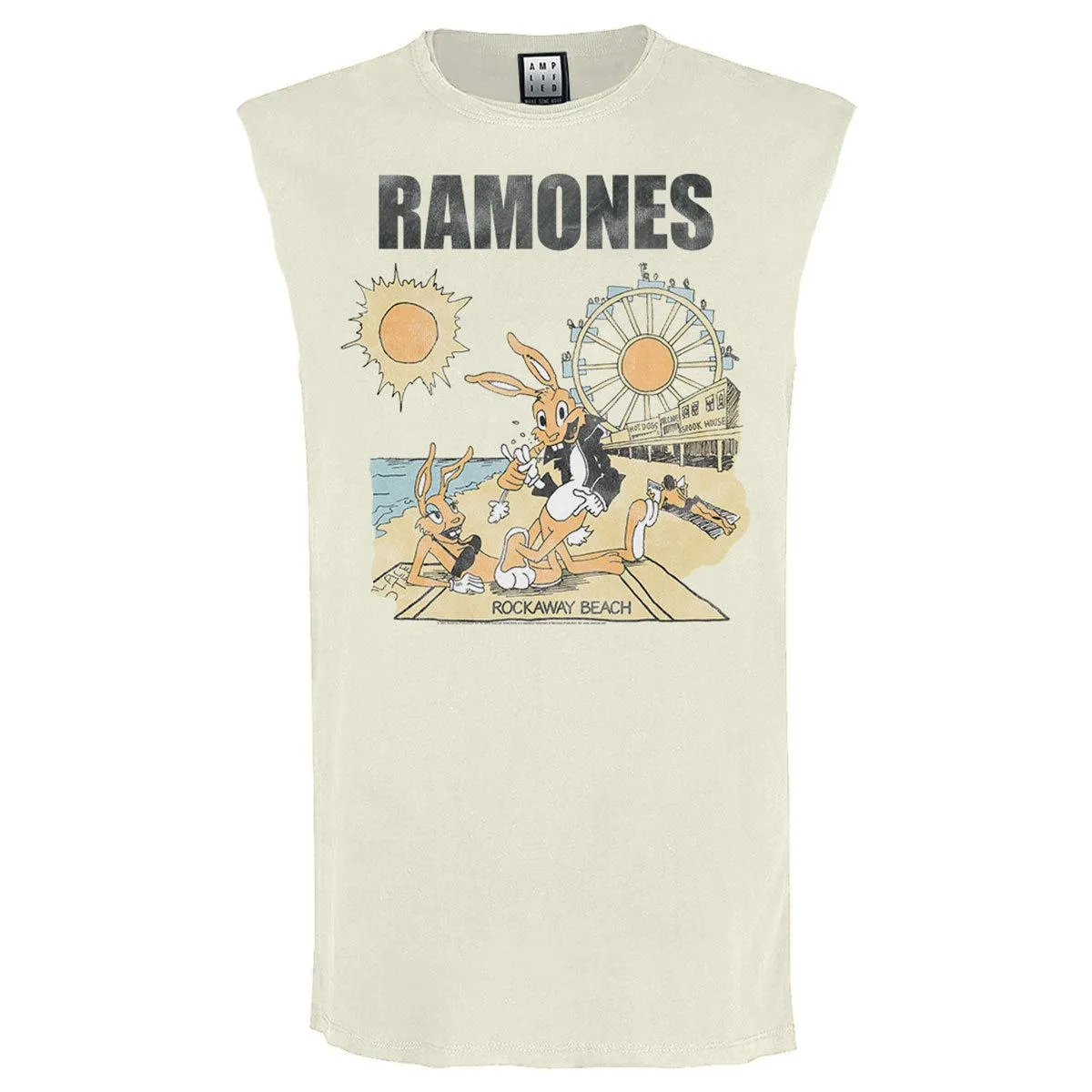 Amplified Mens Rockaway Beach Ramones Sleeveless Tank Top