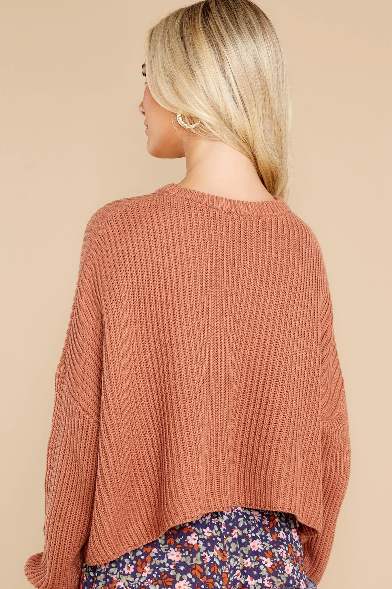 At The Office Topaz Crop Sweater