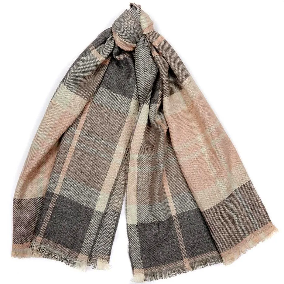 Barbour Scarf-Portree-Reversible-Wrap-Pink/Grey-LSC0206PI11