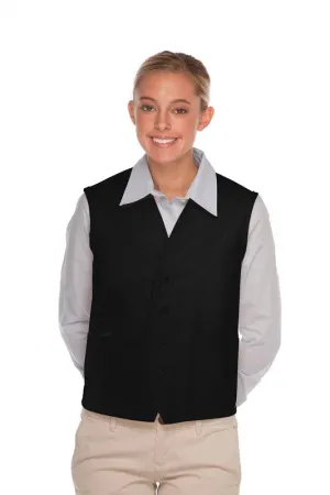 Black 4-Button Unisex Vest with 2 Pockets