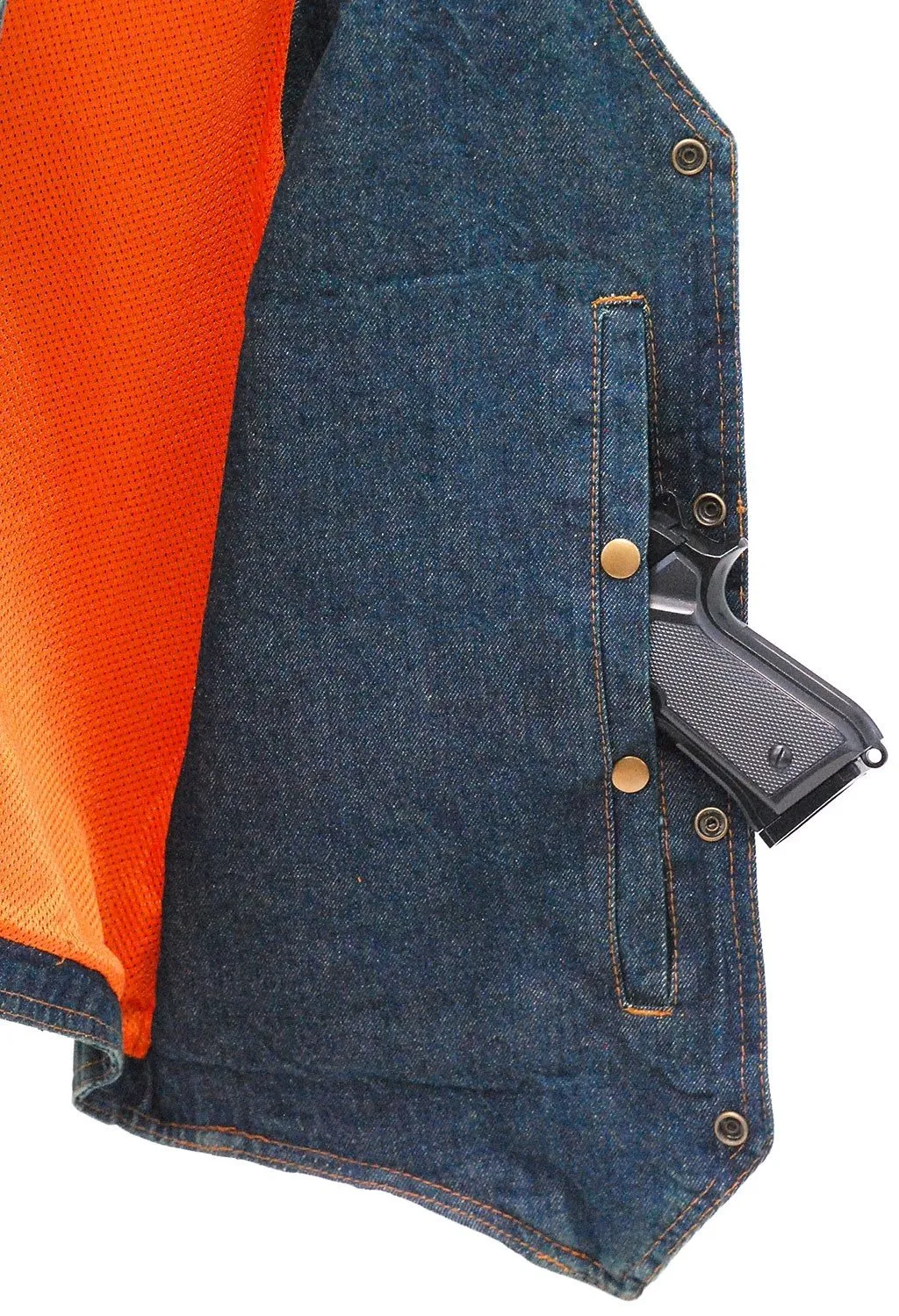 Blue Denim Vest w/Large Inside Pockets #VMC42703U