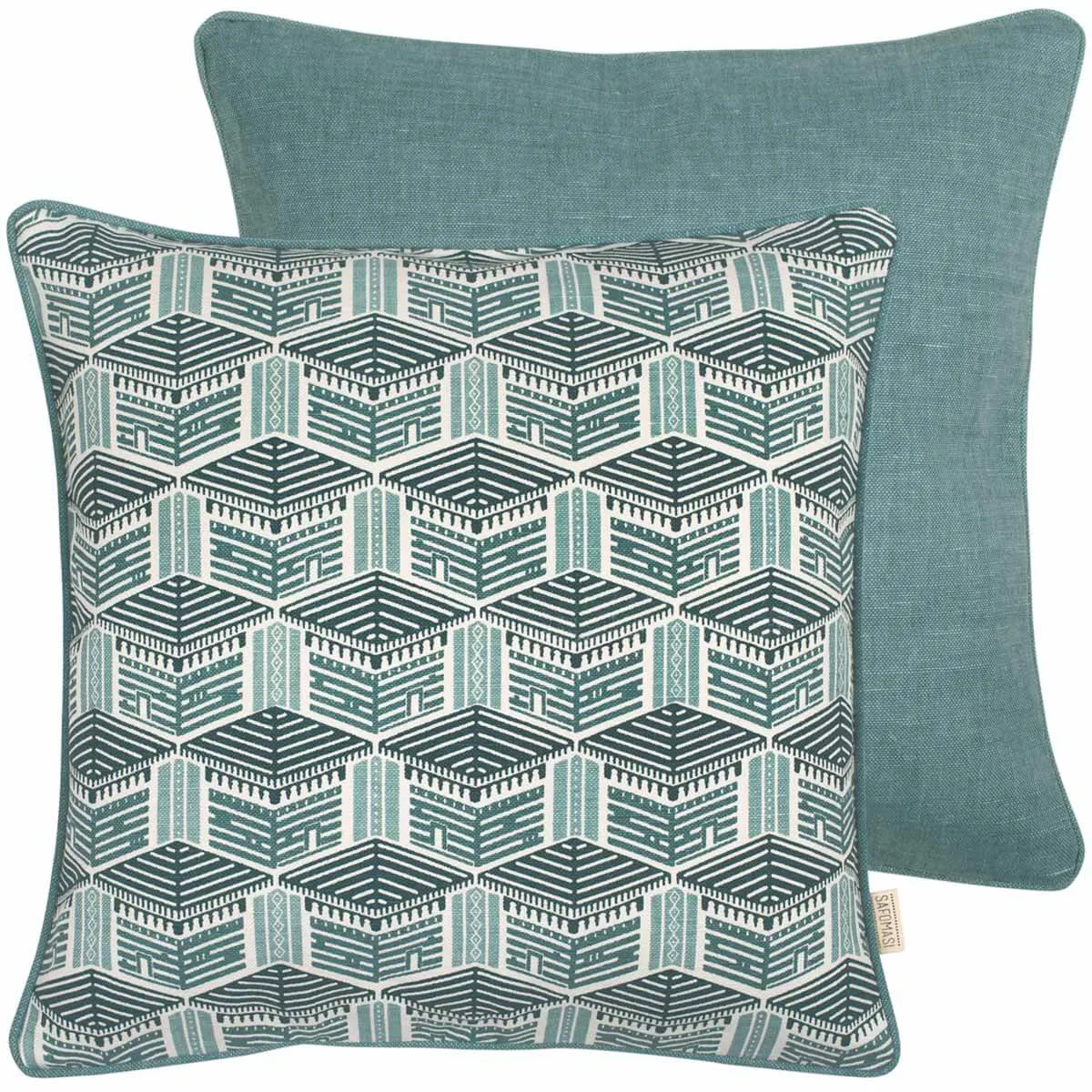 Blue Kullu House Cushion Cover