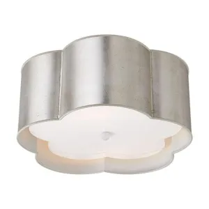 Bryce Medium Flush Mount in Burnished Silver Leaf & White