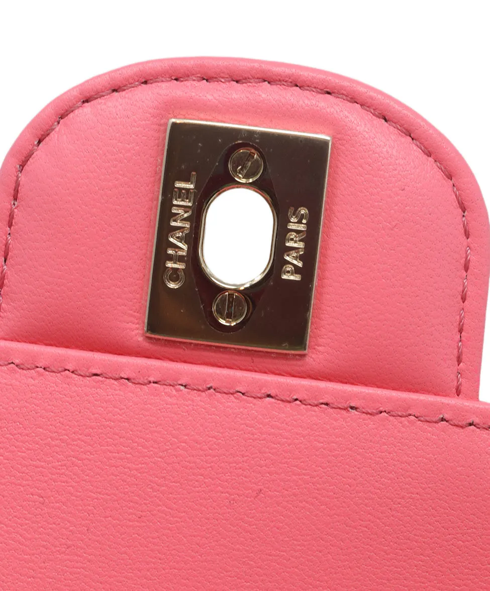 Chanel Pink Quilted Leather Heart Crossbody