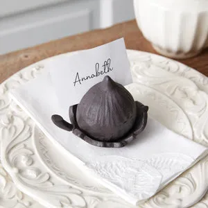 Charming Fig & Leaf Table Place Card Holder