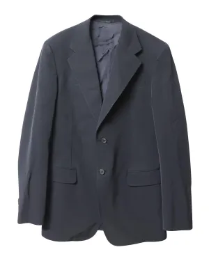 Classic Single-Breasted Black Polyester Jacket