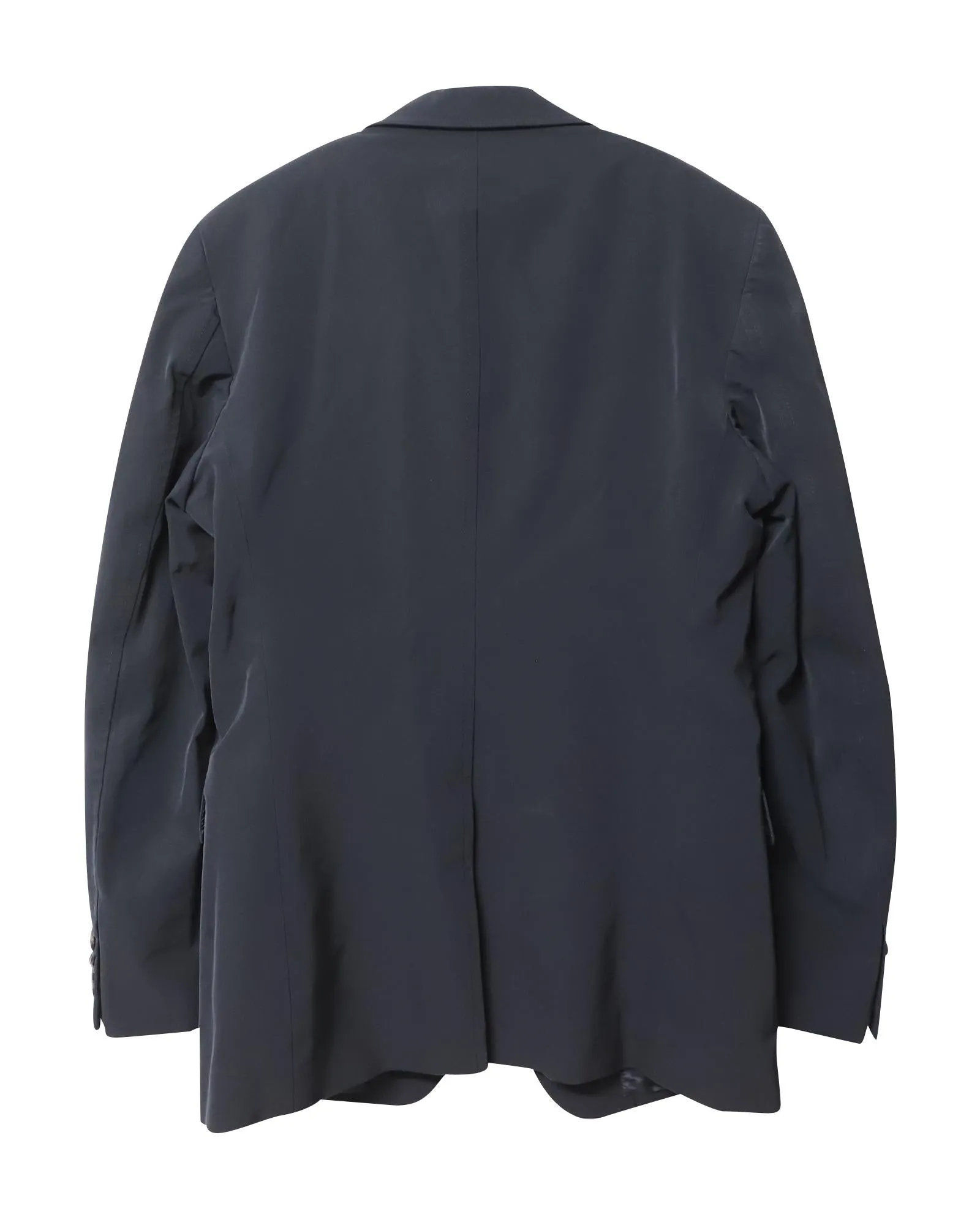 Classic Single-Breasted Black Polyester Jacket