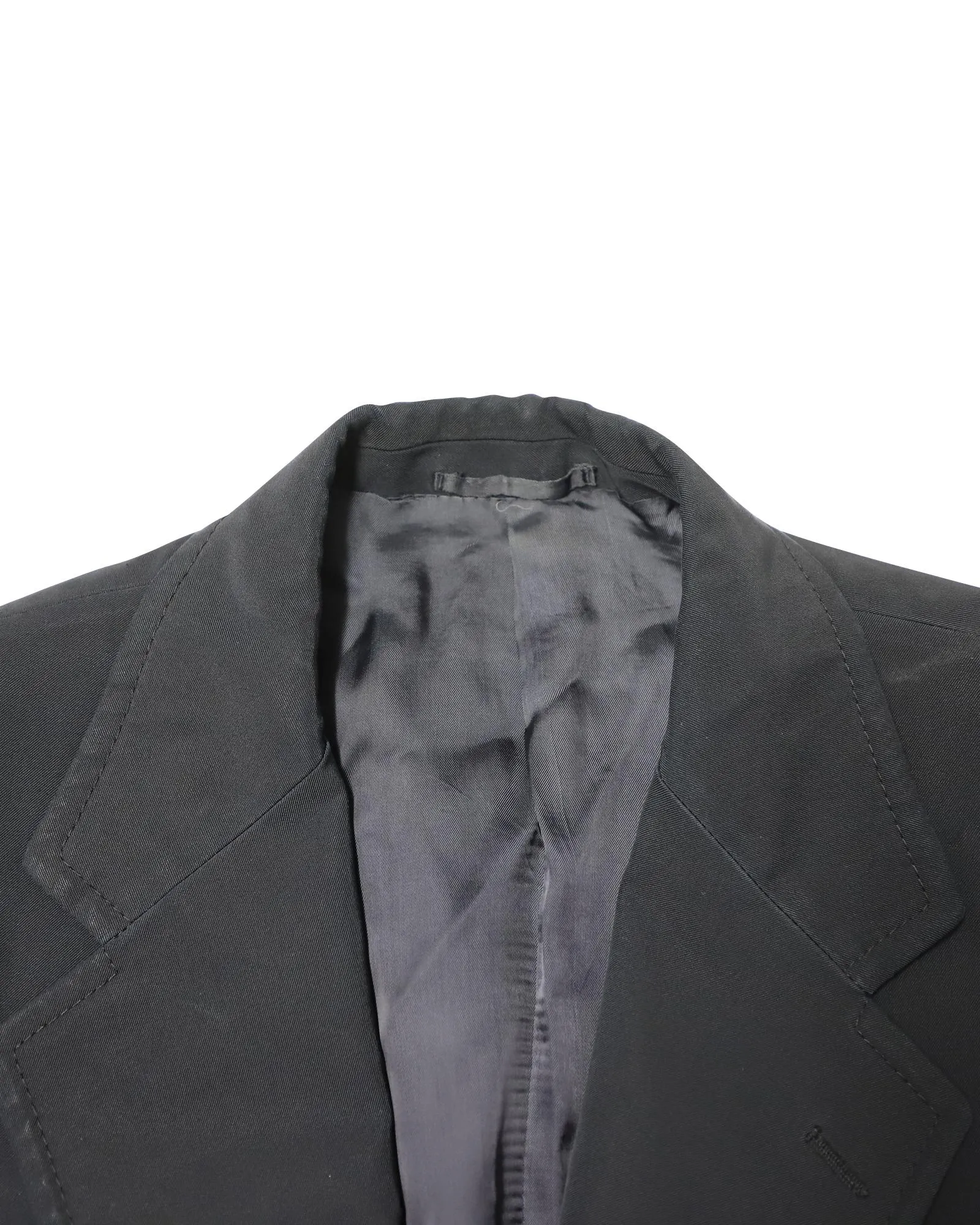 Classic Single-Breasted Black Polyester Jacket