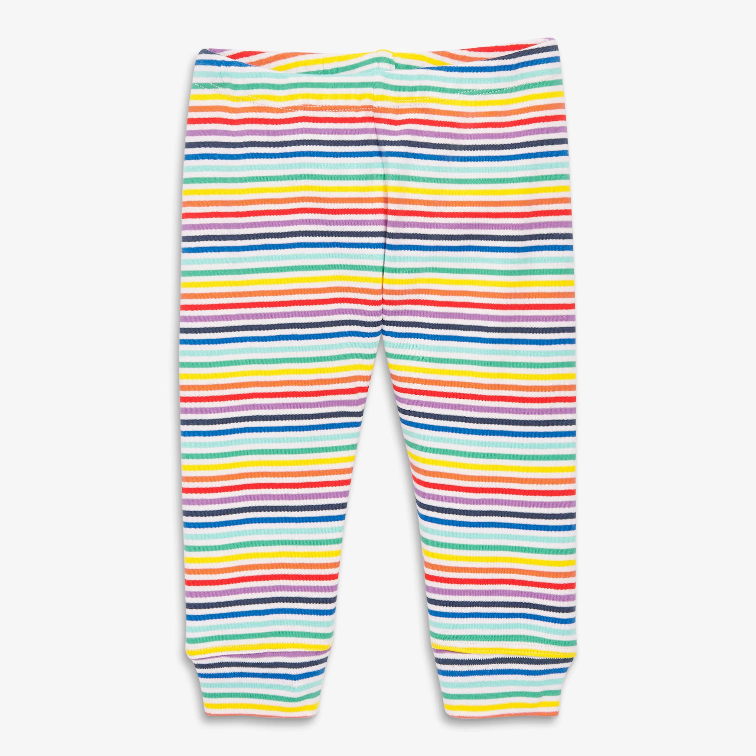 Clearance baby organic pant in mini rainbow stripe