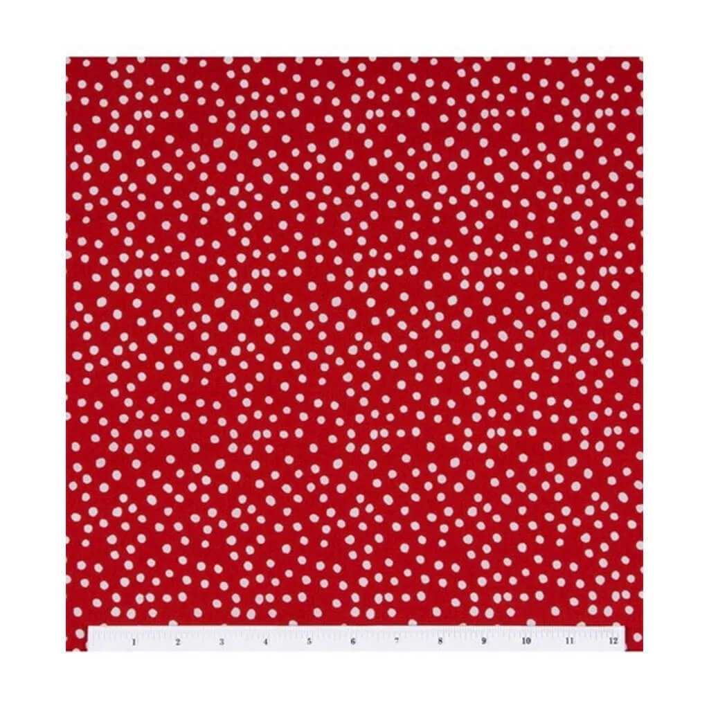 Cotton Fabric Irregular Dots on Lipstick