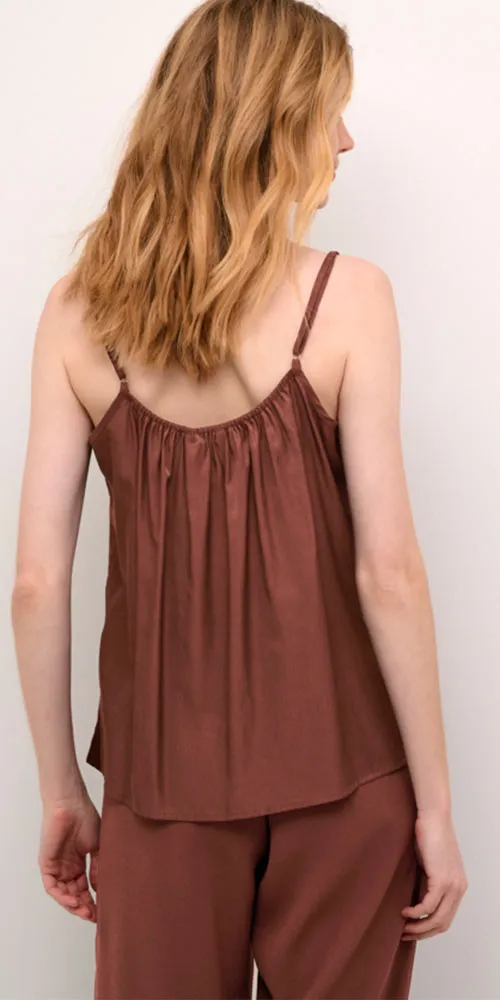 Cream Lace Trim Cami, raisin