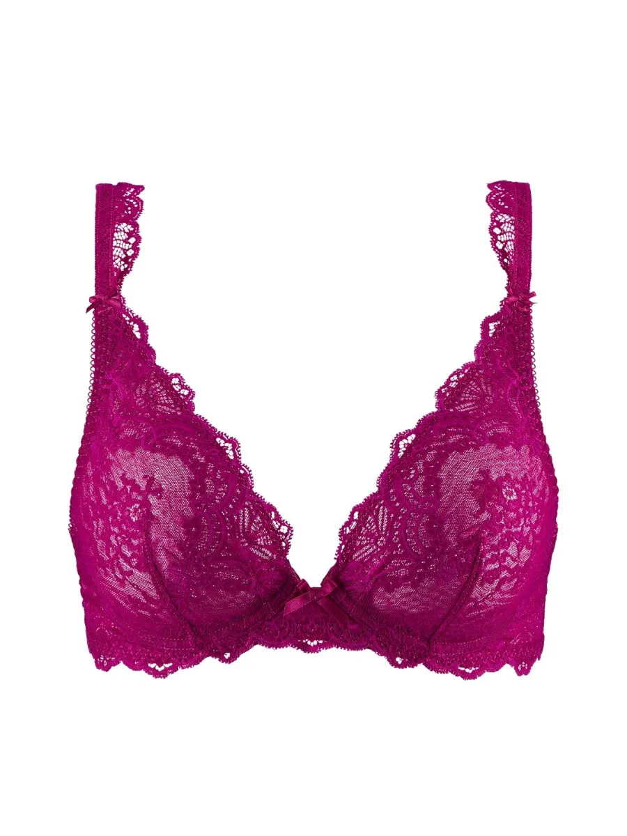 Danse Des Sens Triangle Plunge Bra - Pink Pulsion