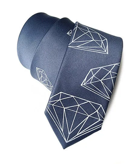 Diamond Print Silk Necktie