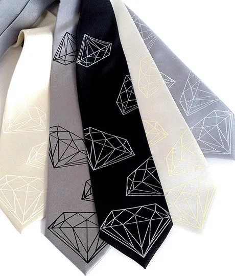 Diamond Print Silk Necktie