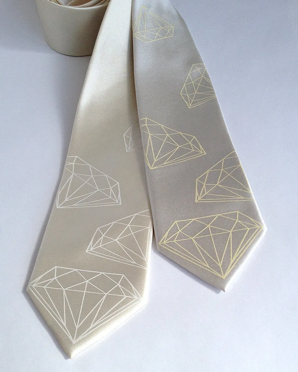 Diamond Print Silk Necktie