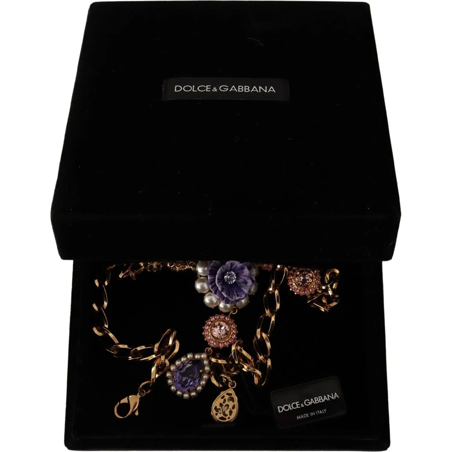 Dolce & Gabbana Elegant Floral Crystal Statement Necklace