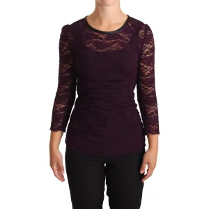 Dolce & Gabbana Elegant Sheer Lace Long Sleeve Blouse