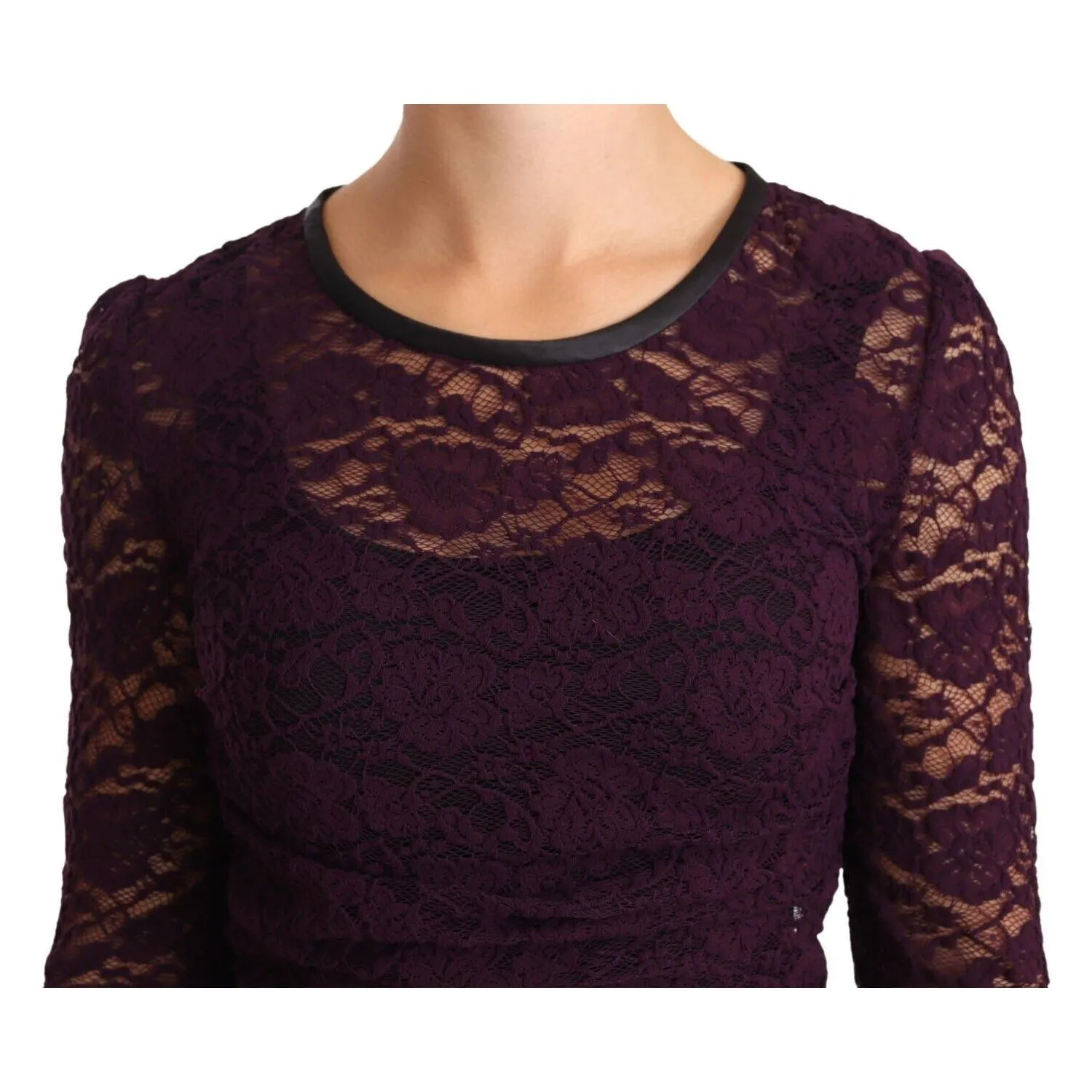 Dolce & Gabbana Elegant Sheer Lace Long Sleeve Blouse