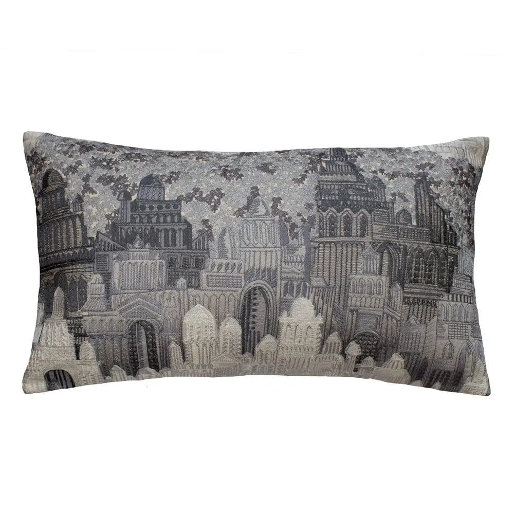 Duomo Grey Decorative Pillows by Ann Gish