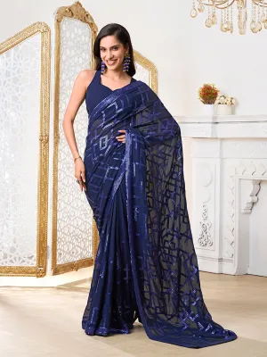 Embellished Sequinned Ready to Wear Saree