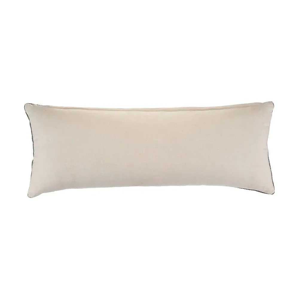 Embroidered Gray and Cream LR04694 Throw Pillow