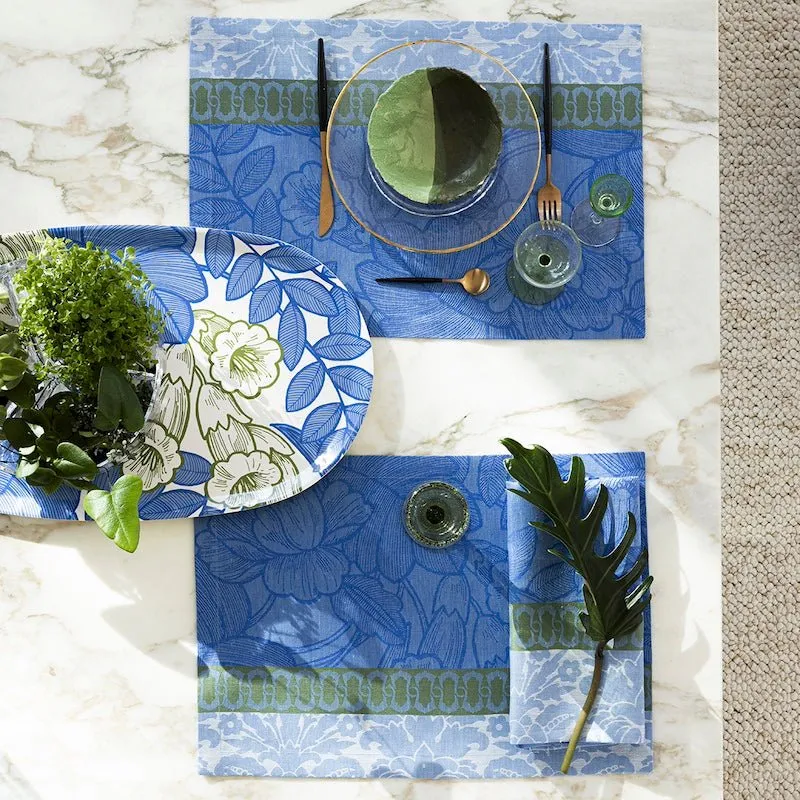 escapade tropicale blue placemat by le jacquard français