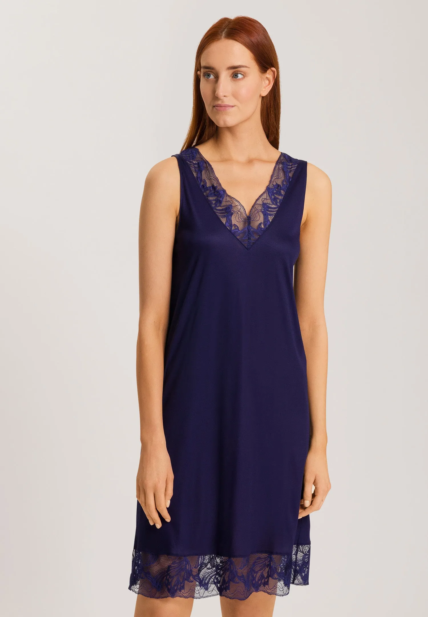 Eva TENCEL™ Lace Trim Tank Nightgown | Evening Blue 74884-2621