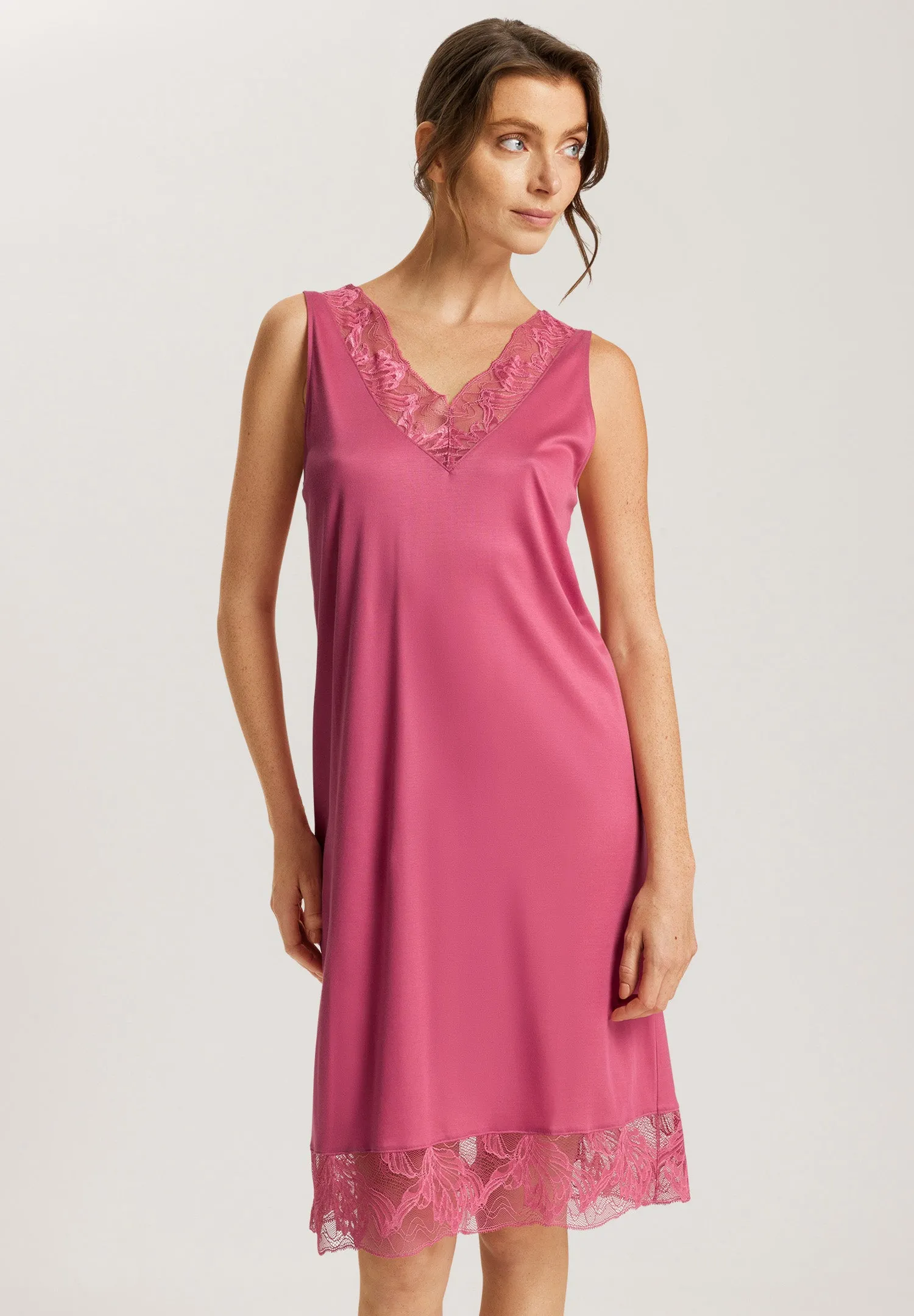 Eva TENCEL™ Lace Trim Tank Nightgown | Rose Wine 74884-2414