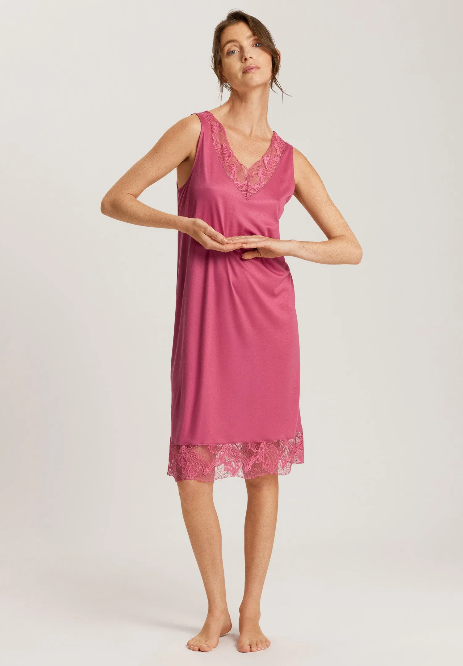 Eva TENCEL™ Lace Trim Tank Nightgown | Rose Wine 74884-2414