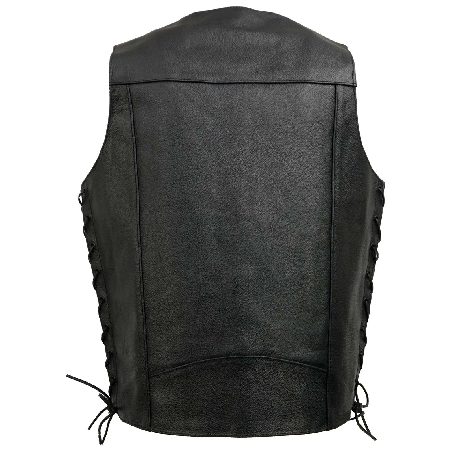 Event Leather EL5315TALL Black Motorcycle Leather Vest for Men's Tall