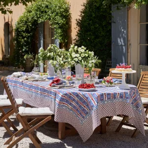 French Tablecloth Avignon Red & Blue