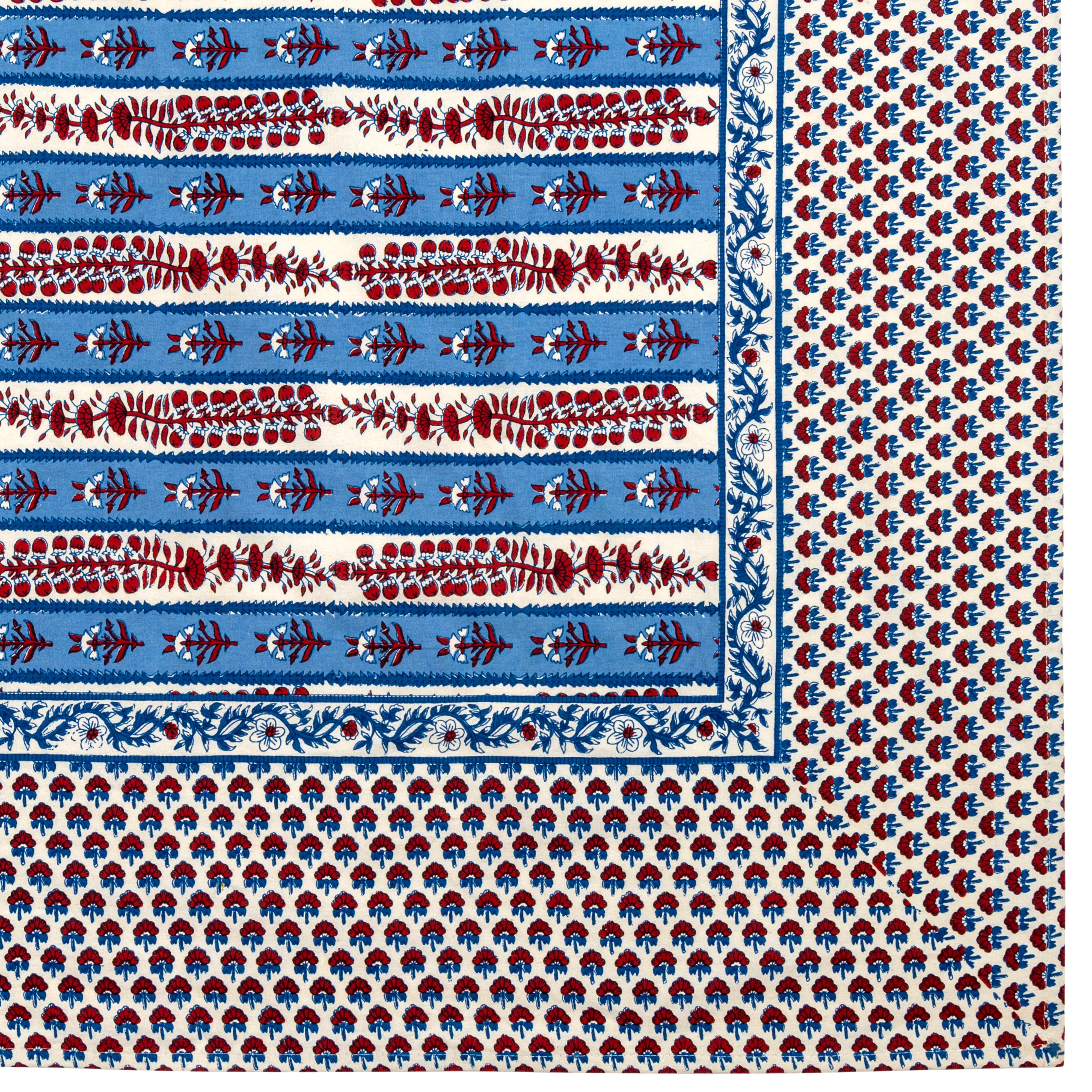 French Tablecloth Avignon Red & Blue