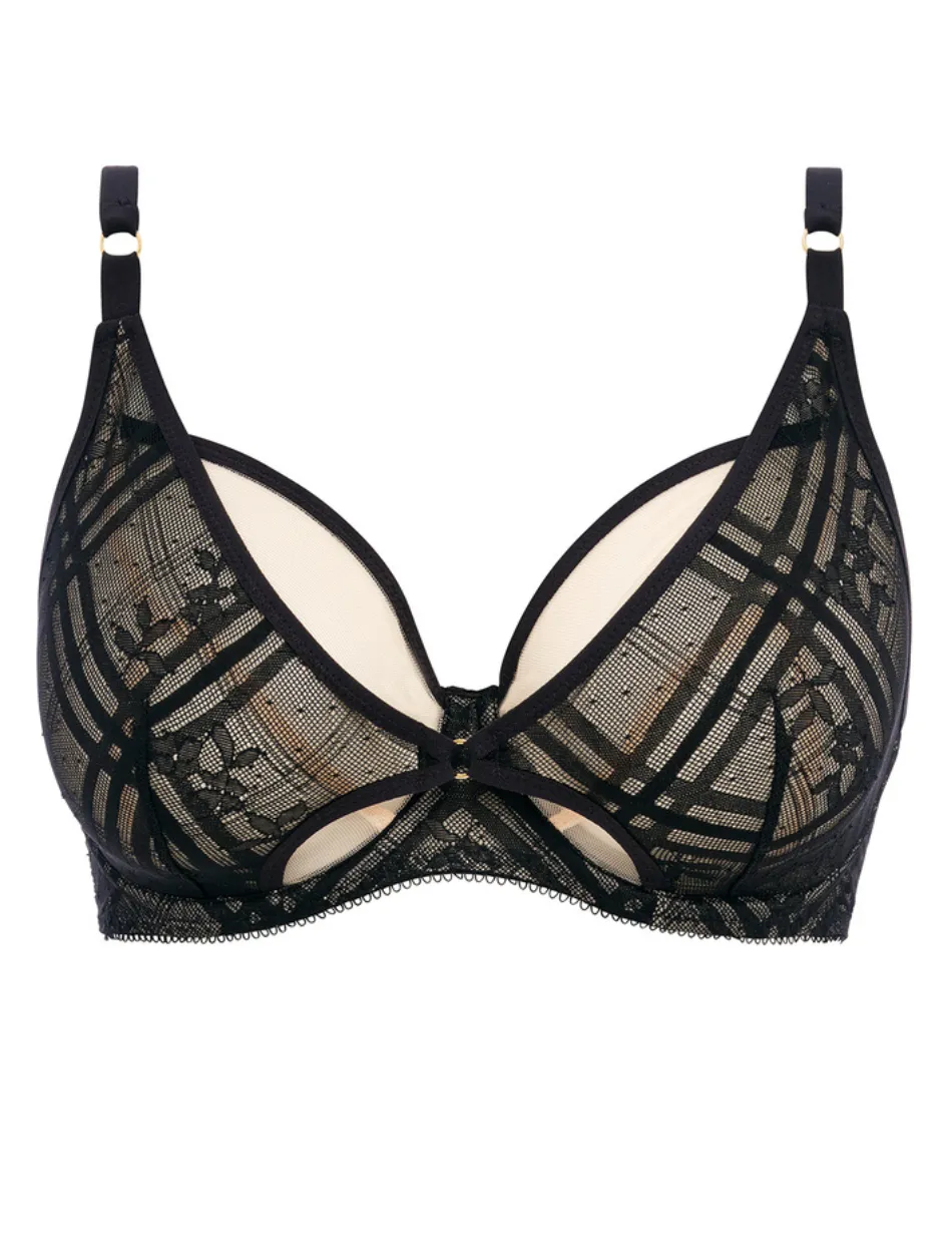 Freya Fatale High Apex Bra Underwired in Black | Black High Apex Bras