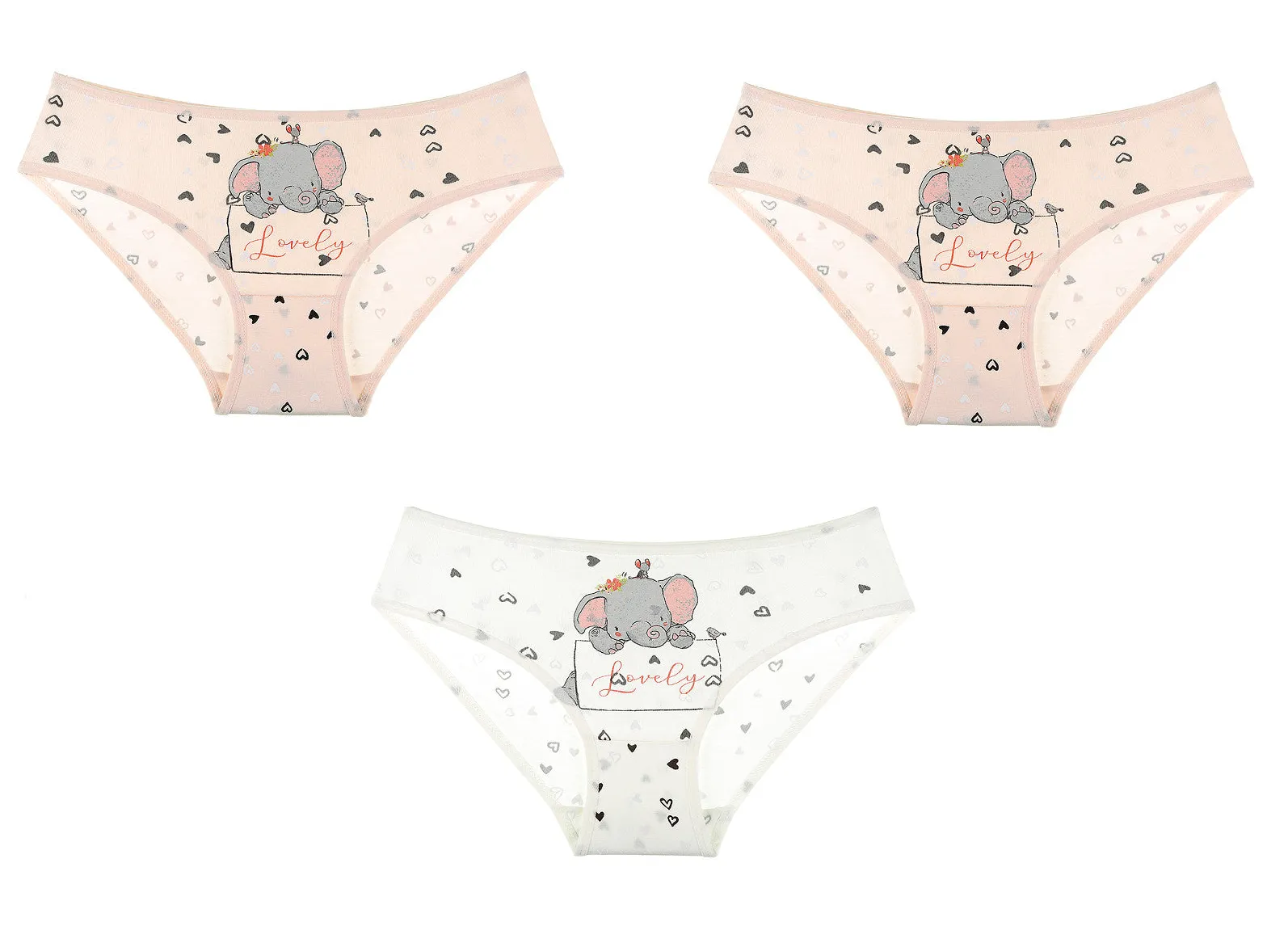 Girls Briefs Elephant 3Pk (4-7yrs)