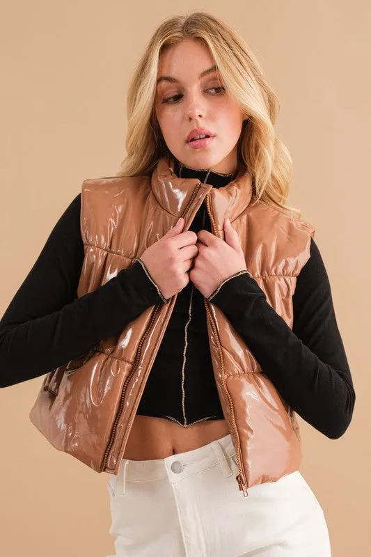 Gloss Quilted Puffer Vest // 3 Colors