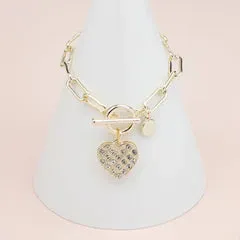 Gold Bling Heart Bracelet**