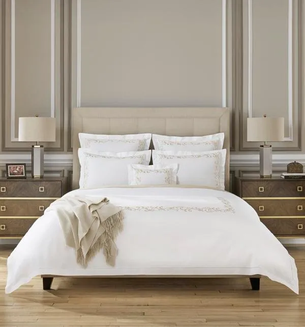 Griante White & Oat Bedding by Sferra