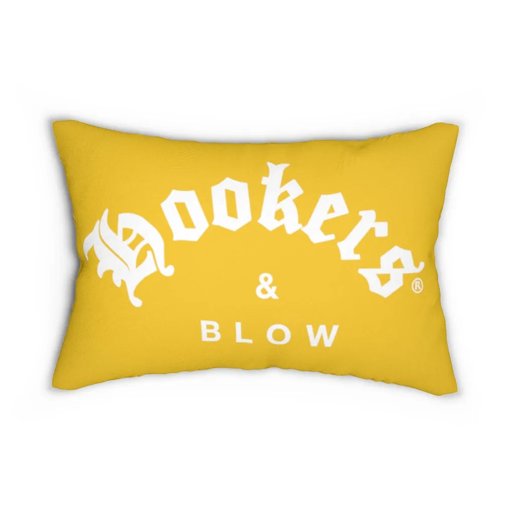 Hookers & Blow Gold Spun Polyester Lumbar Pillow