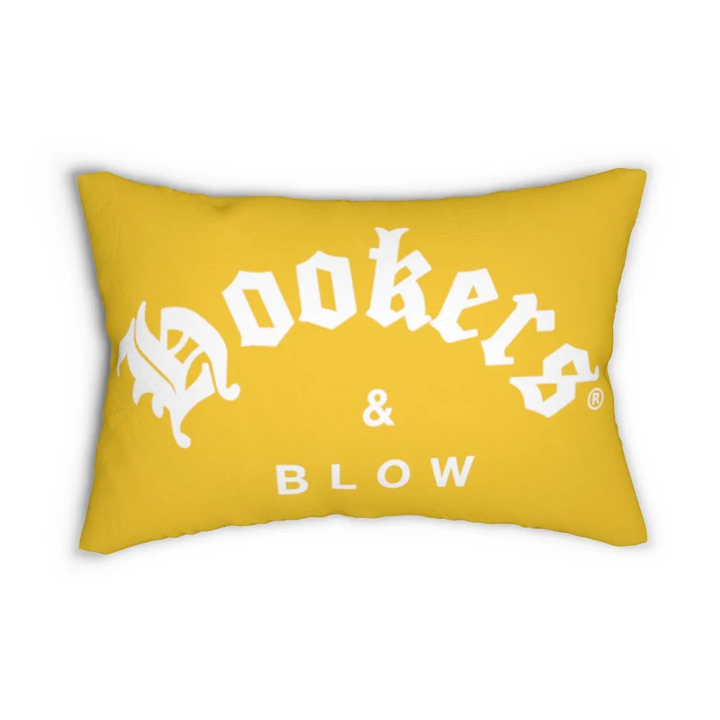 Hookers & Blow Gold Spun Polyester Lumbar Pillow