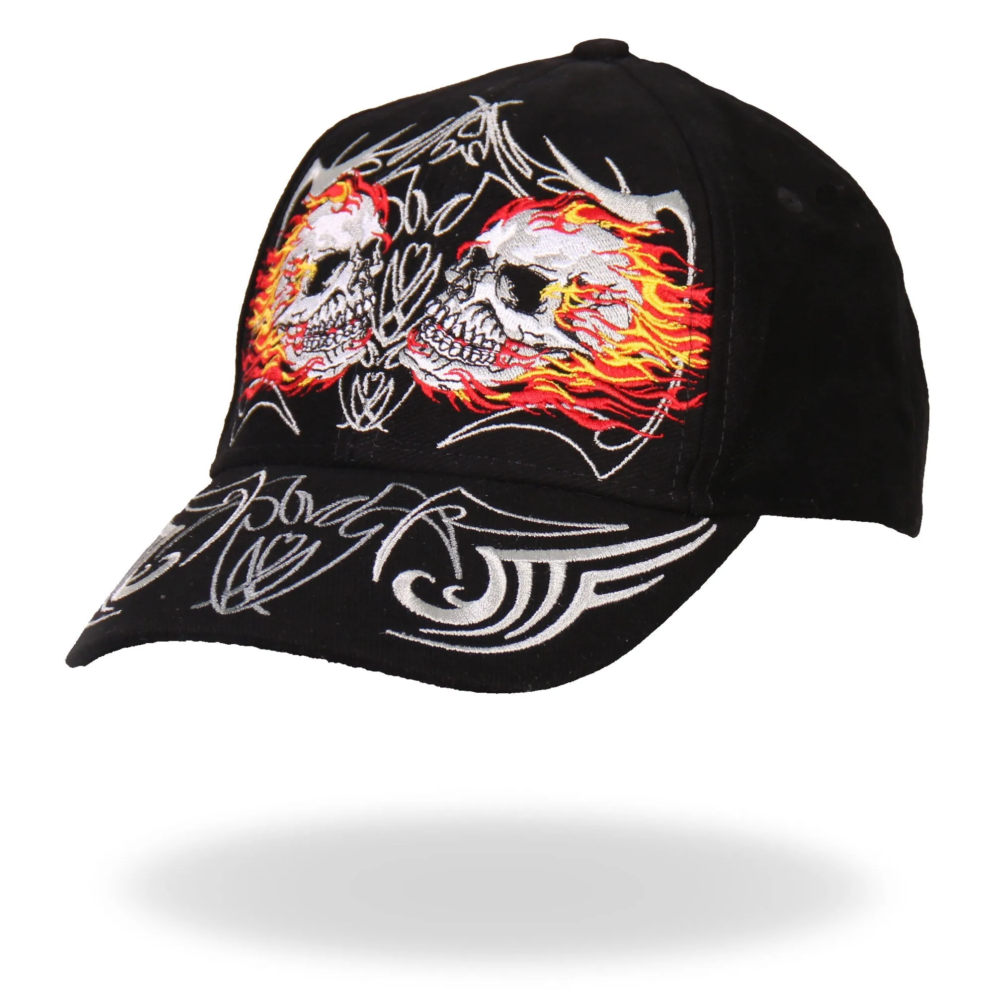 Hot Leathers BCA1027 Mirror Skulls Ball Cap