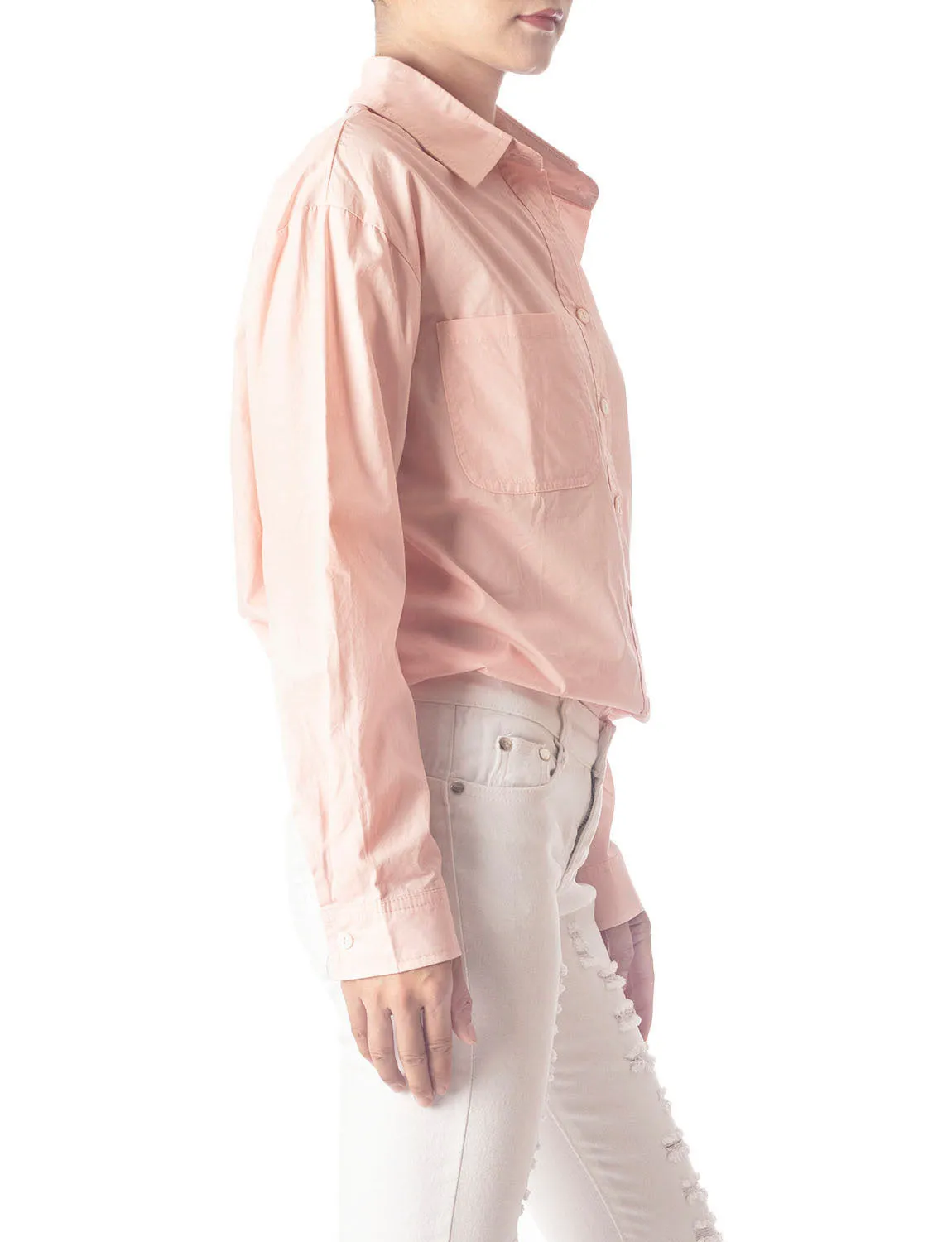 iB-iP Women's Cotton Cozy Casual Relaxed Long Sleeve Shirt