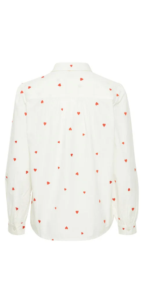 Ichi Heart Shirt, white/red