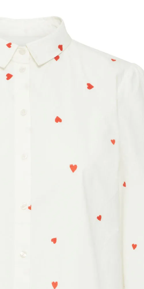 Ichi Heart Shirt, white/red