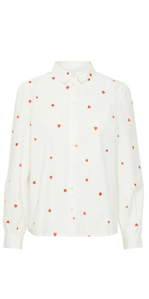 Ichi Heart Shirt, white/red