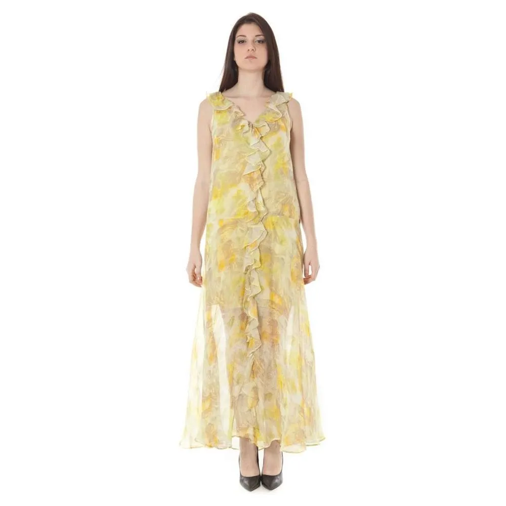 John Galliano Yellow Polyester Dress